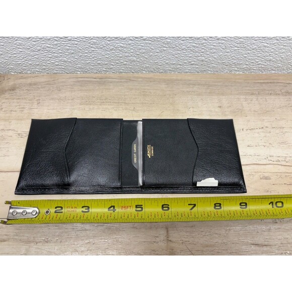 Vtg Amity Black Leather Billfold Cowhide Mens Wallet New In Box - Picture 7 of 16